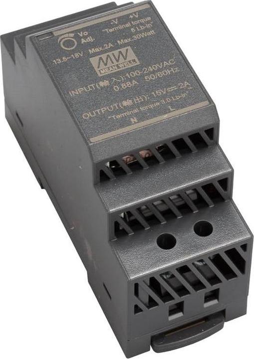 Actual product image MeanWell MEAN WELL HDR-30-15 Hutschienen-Netzteil (DIN-Rail) 15 V/DC 2 A 30 W Anzahl Aus