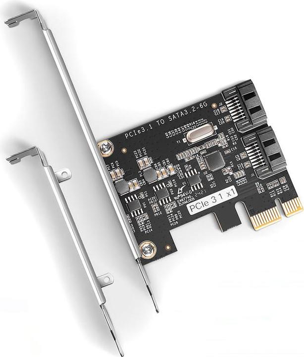 Produktbild Axagon PCES-SJ2 Kontroler PCIe 2x wewnętrzny port SATA 6G, chipset JMB582 SP & LP