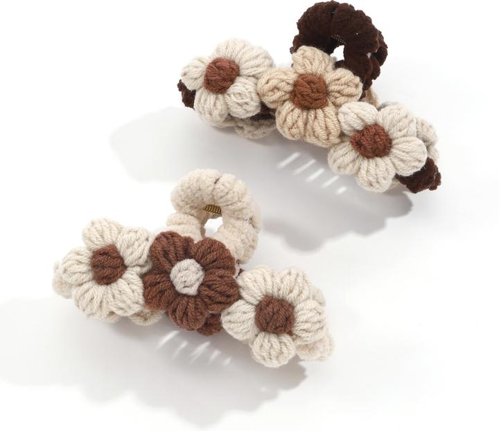 Activity Board Vintage Blumendekor Haar Kralle Clip, Herbst und Winter gestrickt Hai Clip, Haarschmuck (1 Stk.)