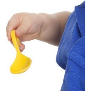 Thumbnail - I Can, Kindergeschirr + Kinderbesteck, Babylöffel Set Himmelblau / Weiss