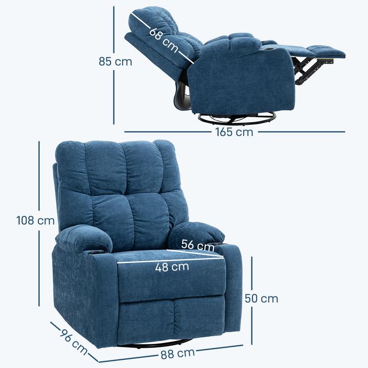 Produktbild Homcom Relaxsessel Polyester, Stahl Blau