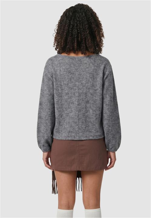 Produktbild Urban Classics Ladies Soft Knit V-Neck Pullover greymelange XS (XS)