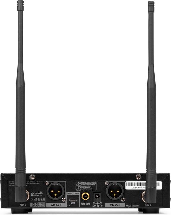 Actual product image Power Dynamics PD522 microfoonsysteem met 2 draadloze UHF microfoons - 2x 100 kanalen