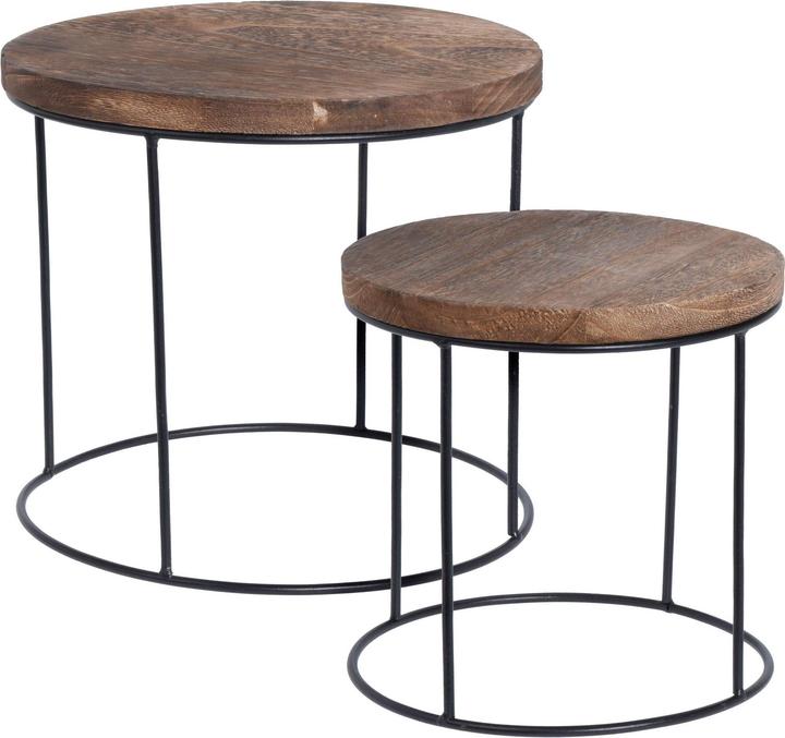 Spetebo Tabouret à fleurs, rond - lot de 2