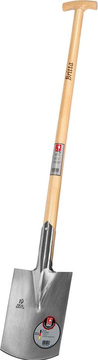 Produktbild Idealspaten BRITTA-Spaten Gärtner Form feinpoliertes Blatt ohne Tritt Eschen-T-Stiel 85 cm