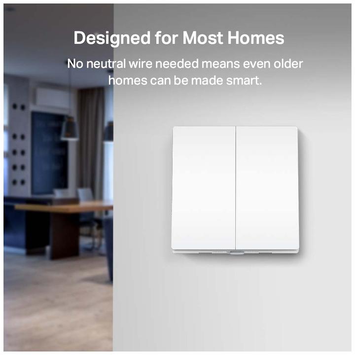Productafbeelding TP-Link Tapo Smart Switch, 2-standen 1-Weg, Kantelen, Wit, 1 st., Batterij, AAA, 50/60 Hz
