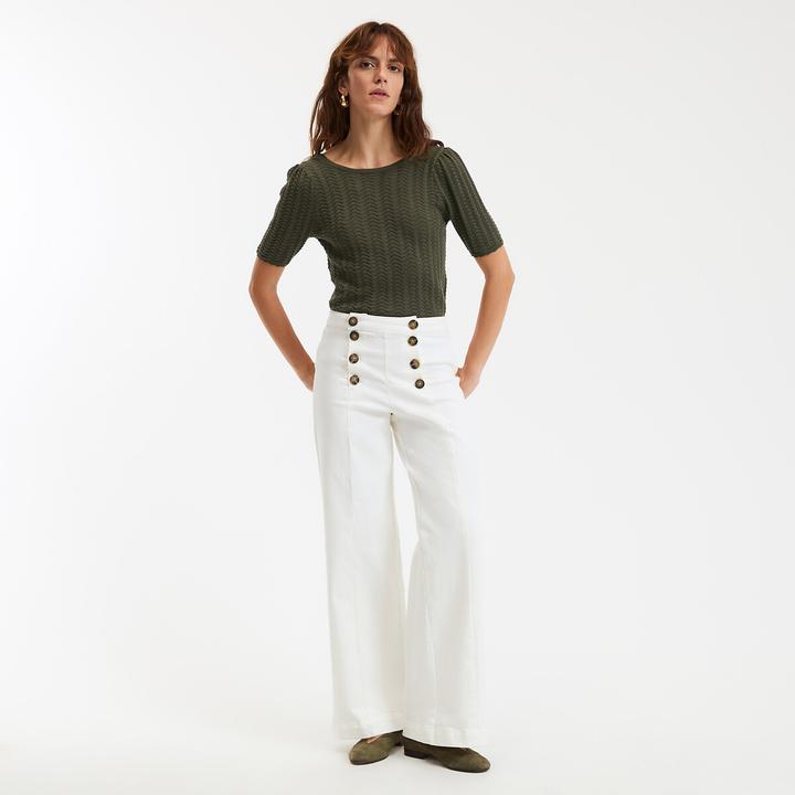 Produktbild La Redoute Collections Weite High-Waist-Jeans mit Hosenklappe (32)