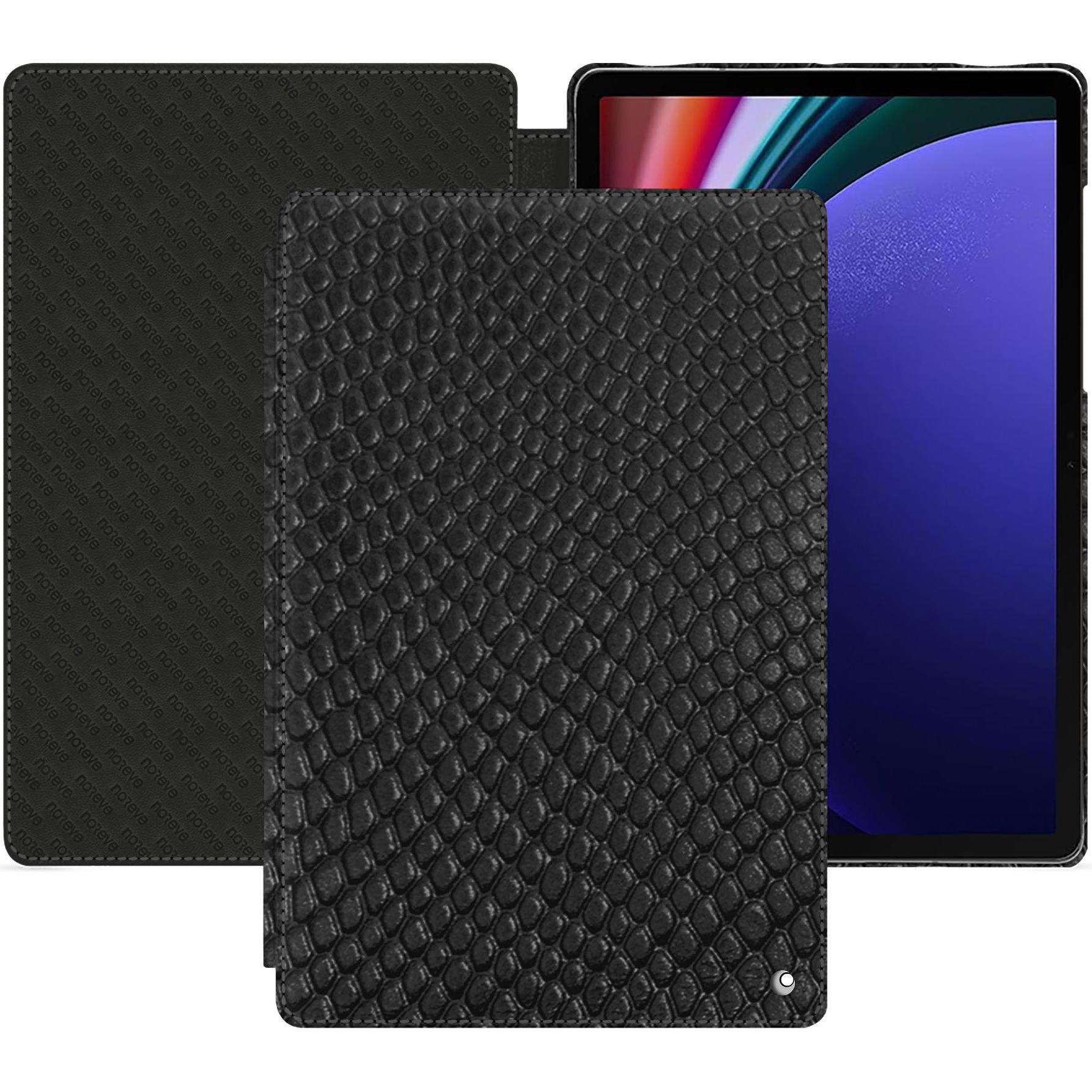 Thumbnail - Noreve Lederschutzhülle horizontal (Galaxy Tab S9+), Tablet Hülle, Schwarz