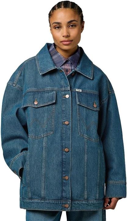 Actual product image Wrangler Mega Trucker Oversized Denim Jacket, Machine Washable (L)