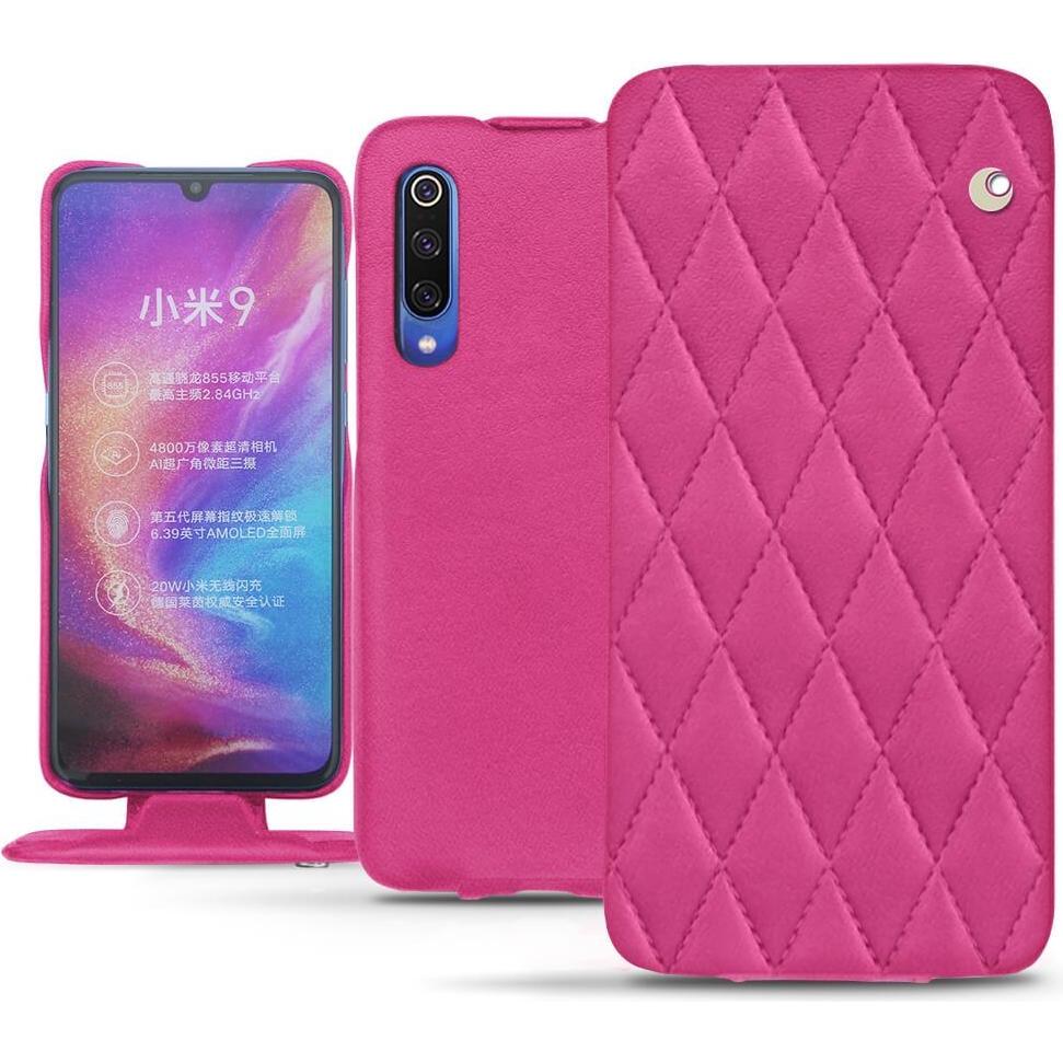 Noreve Lederschutzhülle vertikal (Xiaomi Mi 9), Smartphone Hülle, Rosa