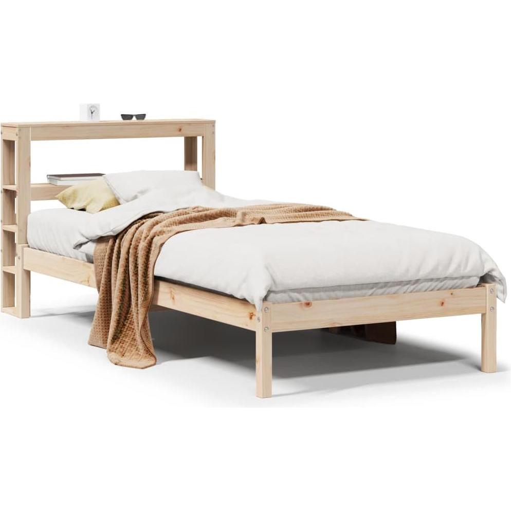 VidaXL, Bett, Massivholzbett Holzbett Bett Einzelbett mit Kopfteil 90x190cm Kiefer (90 x 190 cm)