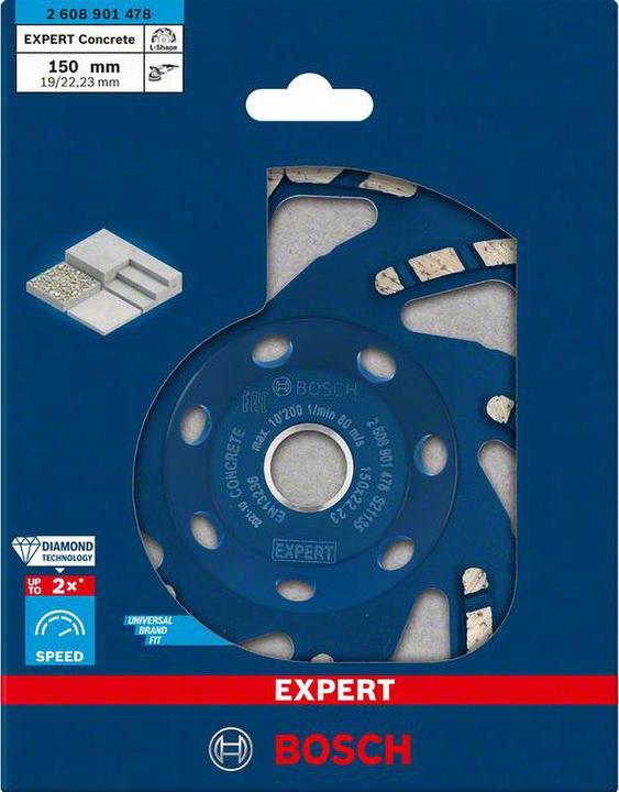 Produktbild Bosch Professional Zubehör EXPERT Concrete Diamanttopfscheibe, 150 x 22,23 x 4,5 mm
