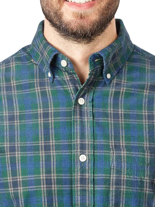 Produktbild GANT Regular Cord Check Shirt Long Sleeve Forest Green (L)