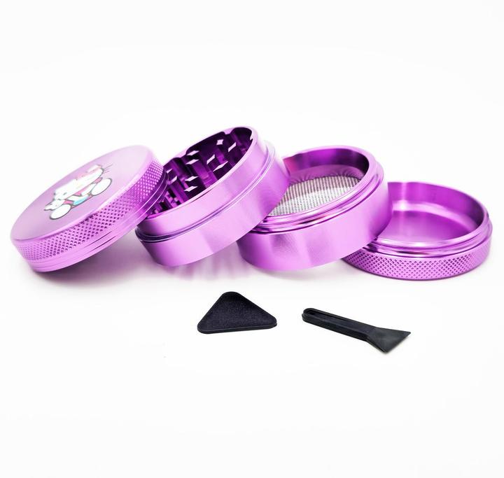 Actual product image BestV Hello Kitty Aluminium Grinder Bong Violet 4Parts 50mm