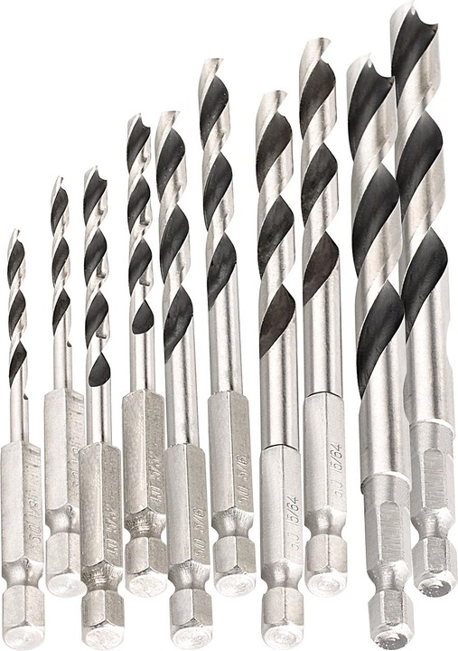 AGT Holz-Bohrer-Set für Akkuschrauber (3 mm, 4 mm, 5 mm, 6 mm, 8 mm)