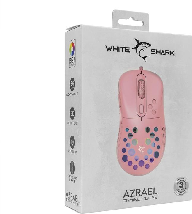 Actual product image White Shark Shark Gaming Mouse AZRAEL, 6D, 7200 dpi, Pink (Cable)