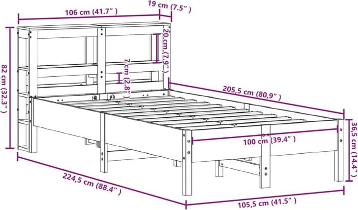 Image du produit vidaXL Bettgestell (100 x 200 cm)