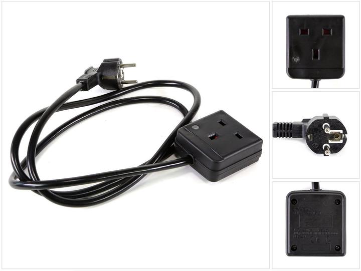 Productafbeelding Dinotech UK naar EU Mains Cable Adapter 1,5 m ( Plug / Cable / Extension / Converter / Travel Plug / Travel (1.50 m)