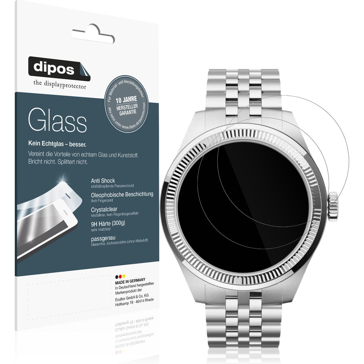 Dipos Anti-Shock Displayschutz 9H, Smartwatch Schutzfolie, Transparent