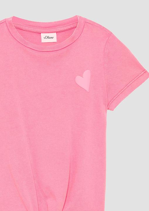 Produktbild S.Oliver T-Shirt Loose-Fit-Shirt mit Knotendetail und Rückenprint (116, 122)