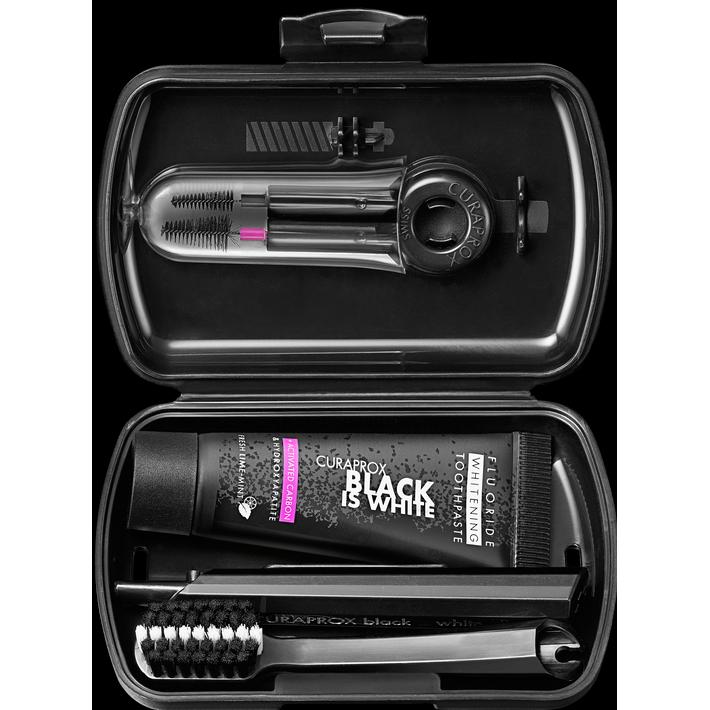 Curaprox, Handzahnbürste, Travel Set Black is White (Weich, 1 x)