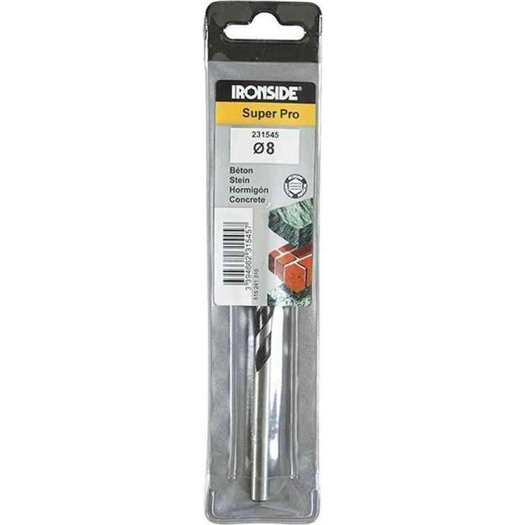 Ironside, Bohrereinsatz, Betonbohrer Super Pro Ø 8,0 mm, Länge 120 mm, Arbeitslänge 80 mm, DIN 8039, geeignet für St (8 ...