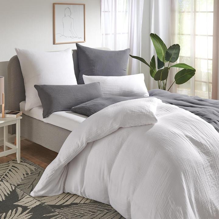 Image du produit Traumschlaf Delya Uni Musselin (Housse de couette, 160x210 cm + 65x100 cm)