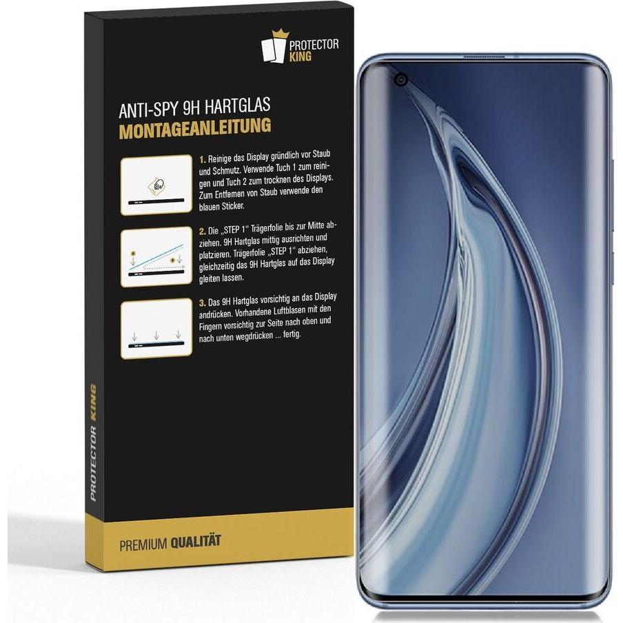 Thumbnail - Protectorking 1x Echtes Tempered 9H Panzerhartglas Blickschutz (4 Stück, Xiaomi Mi 10), Smartphone Schutzfolie