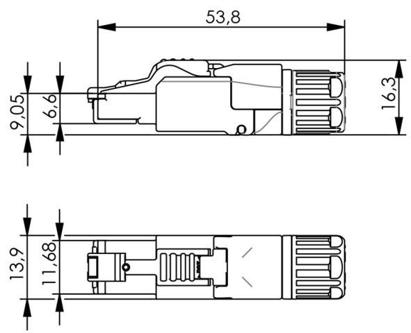 Produktbild Telegärtner Stecker, TP/RJ45, Feldkonfektionierbar, CAT6A, MFP8-IE T568B, 5,5-10mm Kabeldurchmesser