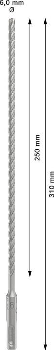 Produktbild Bosch Zubehör PRO SDS plus-5X Hammerbohrer, 6 x 250 x 310 mm (6 Millimeter)