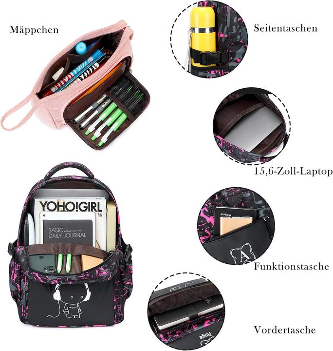 Produktbild Asge Rucksack für Teenager mit Reflektoren