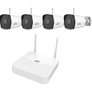 Uniview Pacchetto WiFi da 2MP per 4 telecamere (1PCS NVR e 4PCS telecamera WiFi con Lenmes fisso da 4mm, Telecamera di rete