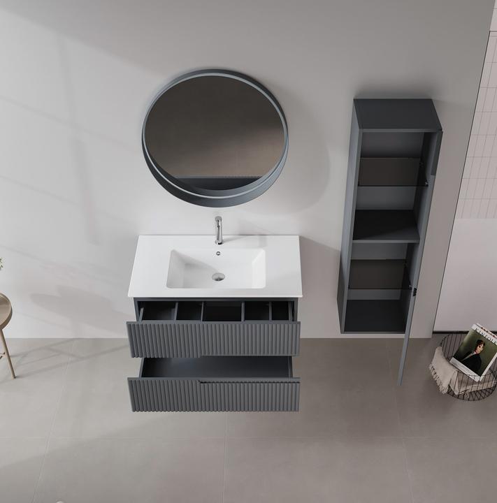 Produktbild Homitis Moonlight 90 v2 Bathroom Cabinet With Sink & Mirror Set (2 Pieces)