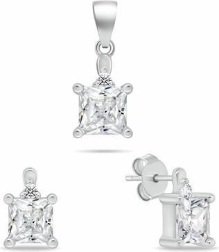 Produktbild Brilio Silver - Charming silver jewelry set with zircons SET262W (earrings. necklace)