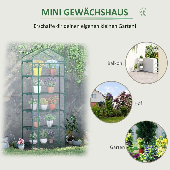 Produktbild Outsunny Mini-Gewächshaus Mit 5 Regalen