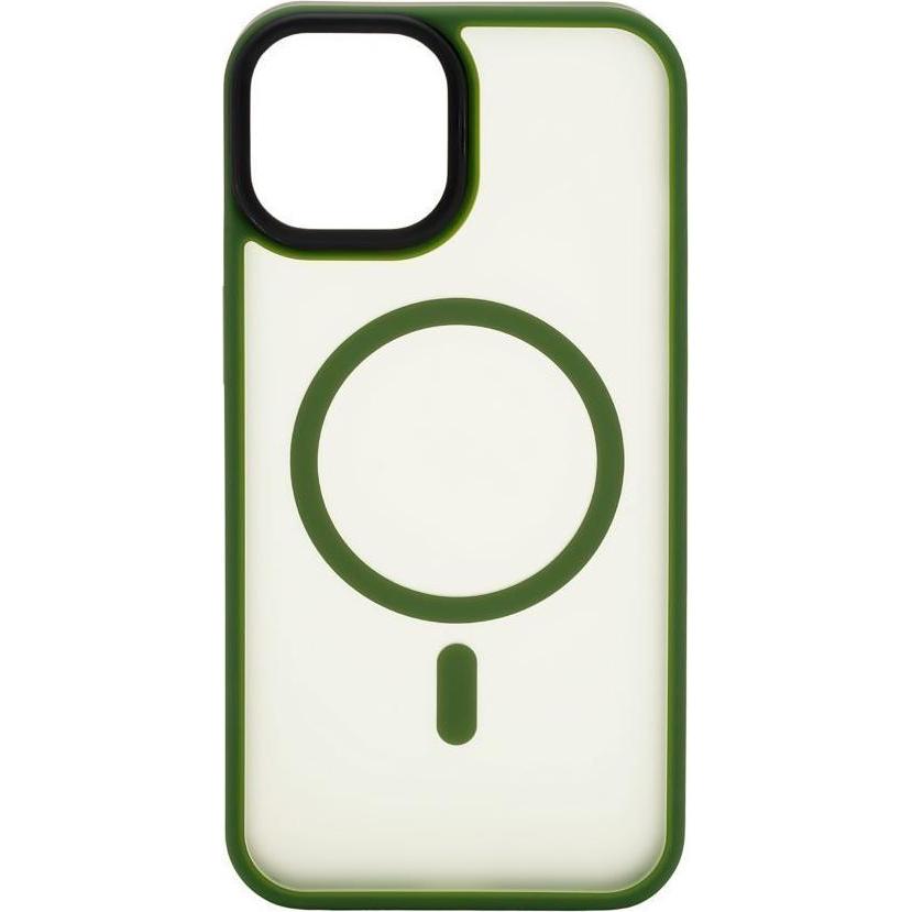 Connect Custodia ibrida per iPhone 15 con PC+TPU magnetico (Apple iPhone 15), Cover smartphone, Verde