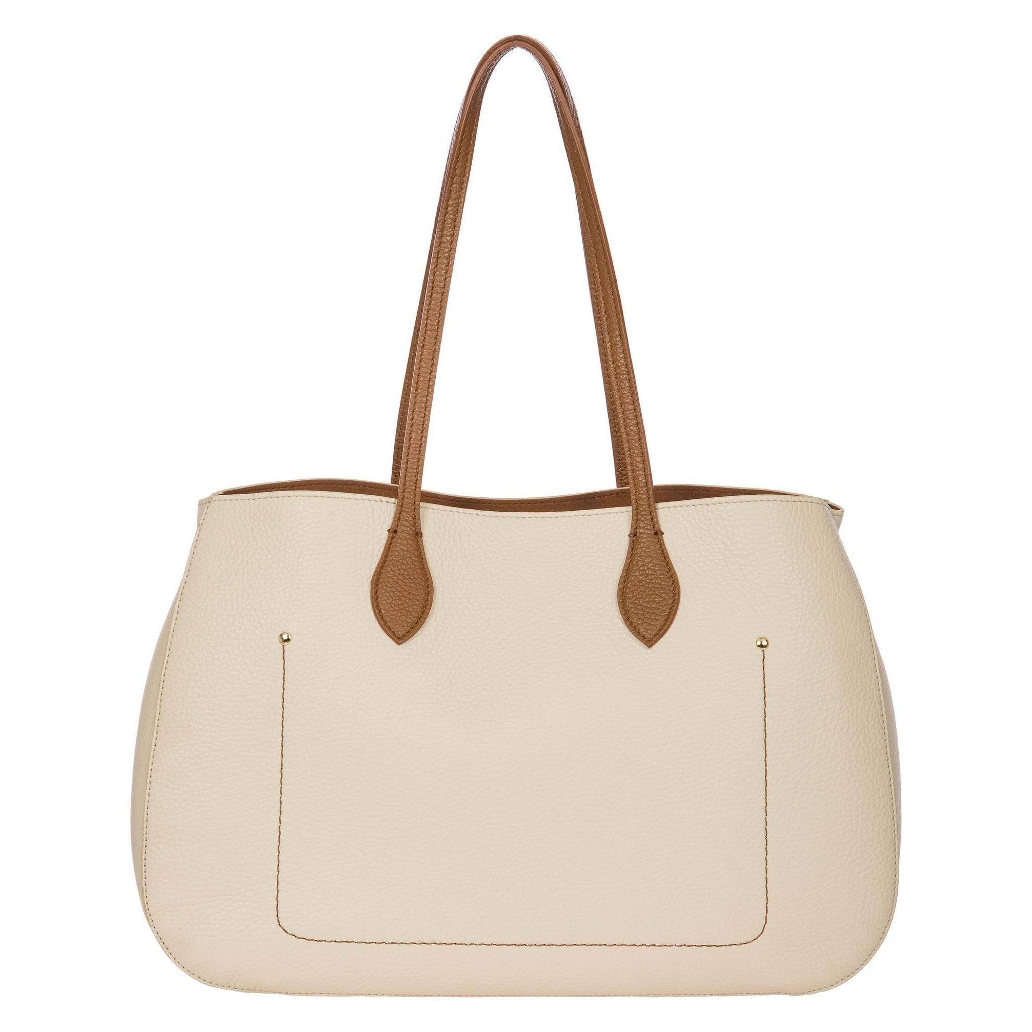 Brics, Damen, Handtasche, Gondola Schultertasche Leder 39 Cm, Beige, Orange, Blau, Weiss, Braun