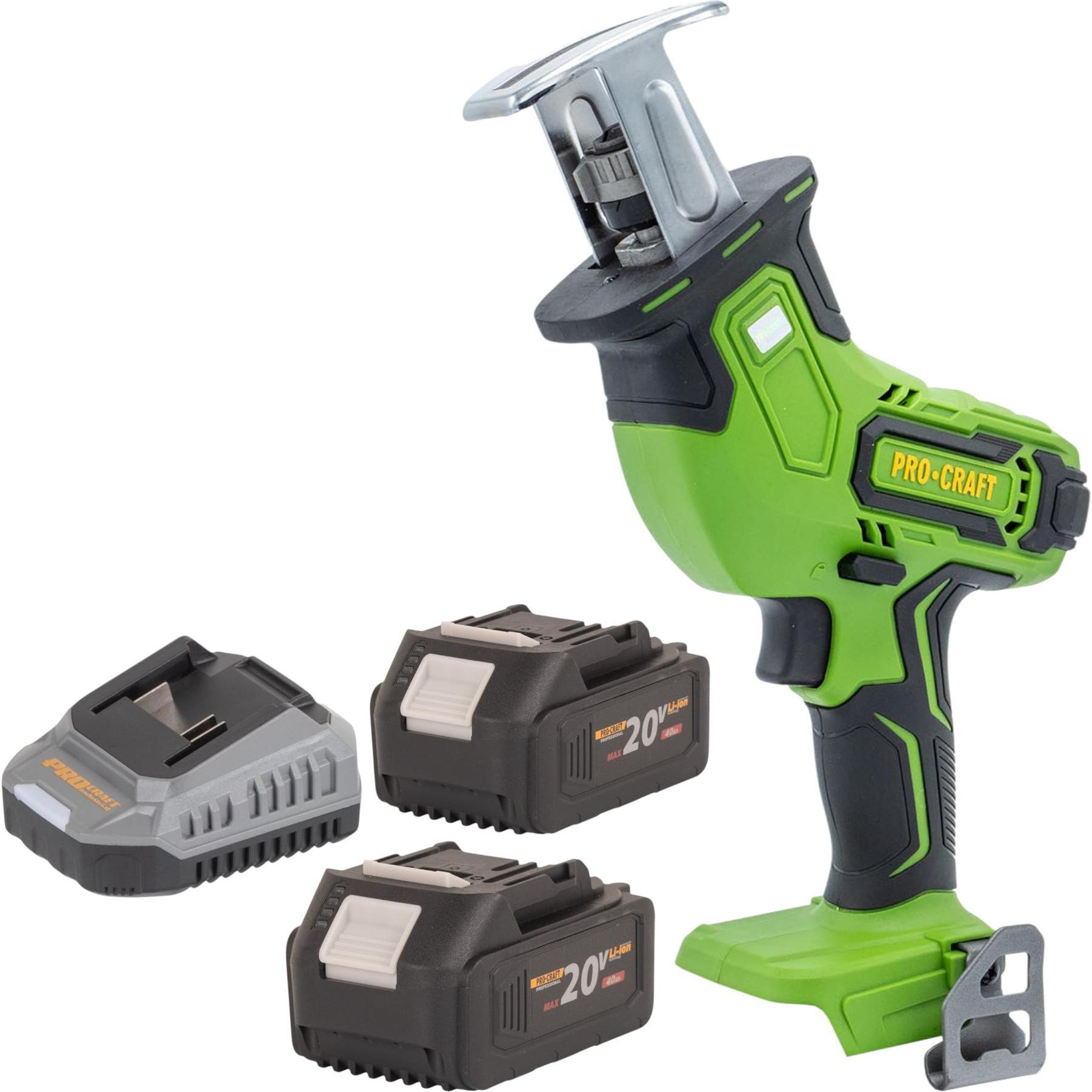 Procraft, Sega universale, PSS30bb Akku Säbelsäge 20 V Brushless + 2x Akku 4,0 Ah + Ladegerät