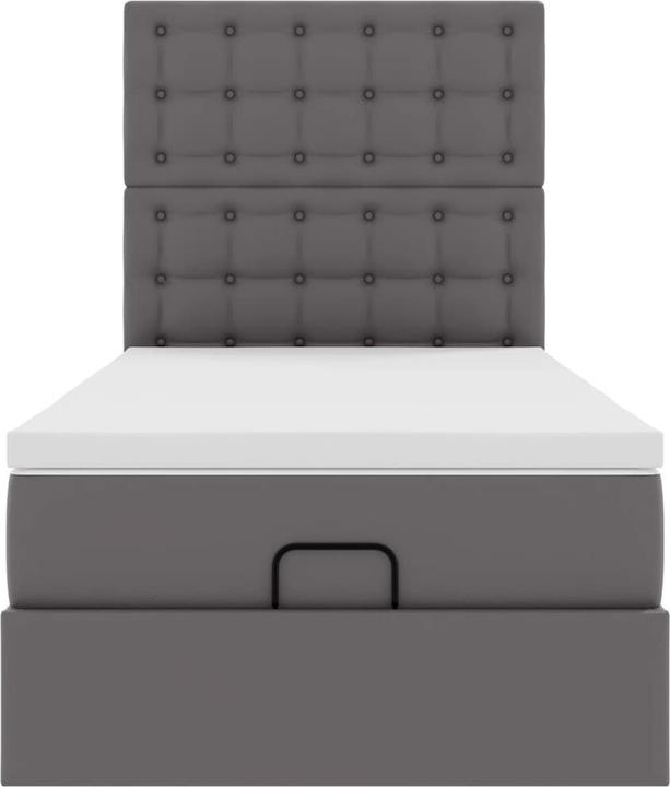 Image du produit VidaXL Lit Ottoman avec matelas Noir 100x200 cm Similicuir (100 x 200 cm)