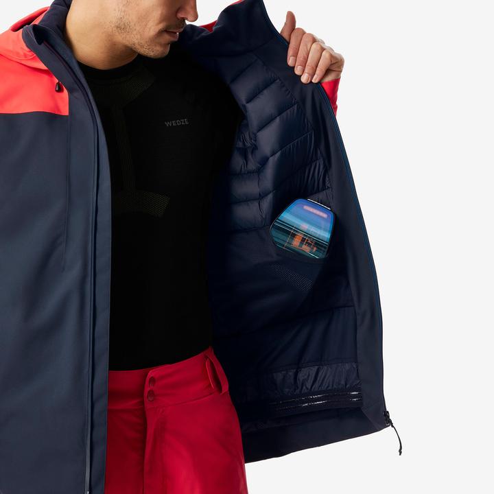 Produktbild Wedze Skijacke Herren warm und wasserdicht - 500 marineblau/rot (S)