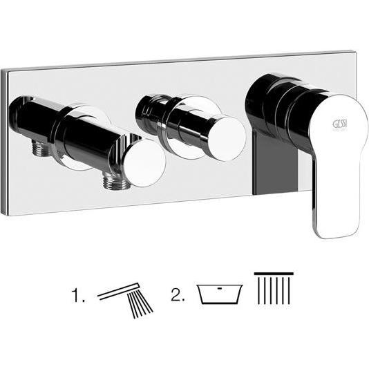 Gessi, Badarmatur, Emporio Corso Venezia, Fertigmontageset für Brause-Einhebelmischer, 2-Wege Umstellung, direkt