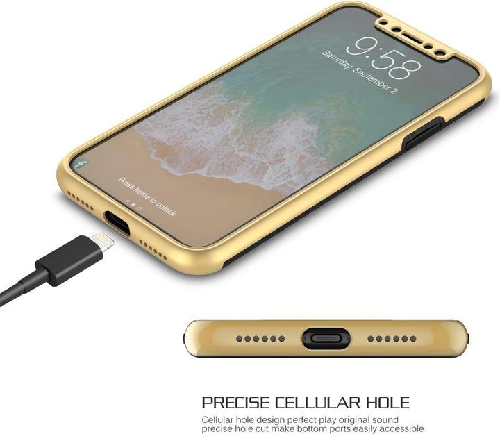 Produktbild König Design Handyhülle für Samsung Galaxy J3 (2017) Schutzcase Backcover Bumper Etuis Gold (Samsung Galaxy J3 (2017))