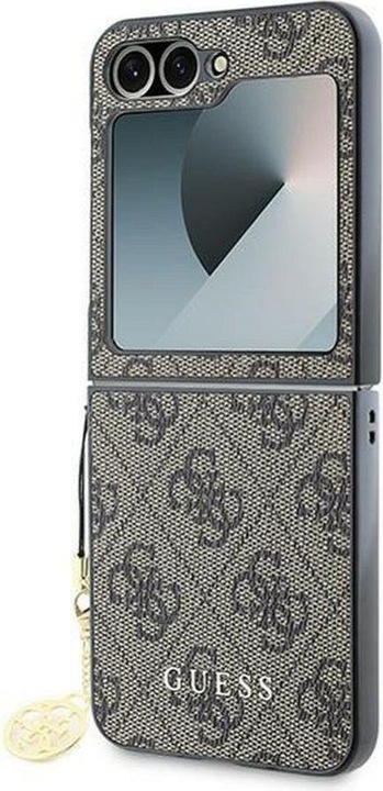 Actual product image Guess GUHCZF6GF4GBR Z Flip6 F741 brązowy/brown 4G Charm (Samsung Galaxy Z Flip6)