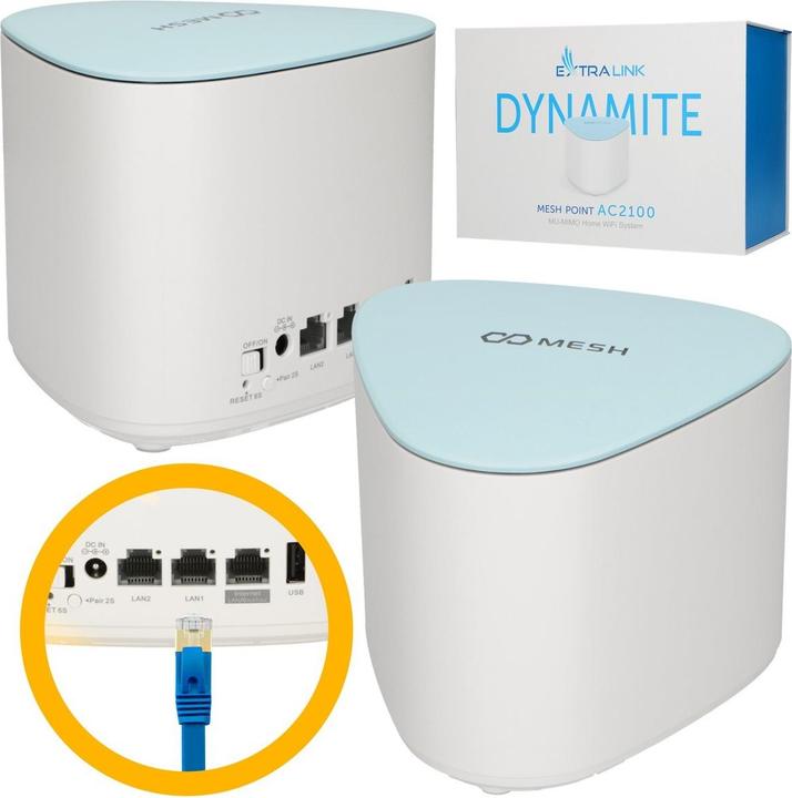 Extralink Dynamite C21 Mesh Point Ac2100 Mu-Mimo Home Wifi System