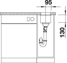 Image du produit Blanco SUBLINE 160-U (Evier sous plan, 19 cm, 46 cm)