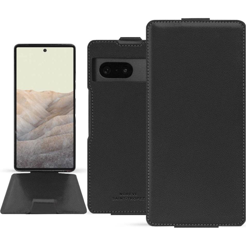 Noreve Lederschutzhülle vertikal (Google Pixel 7), Smartphone Hülle, Schwarz