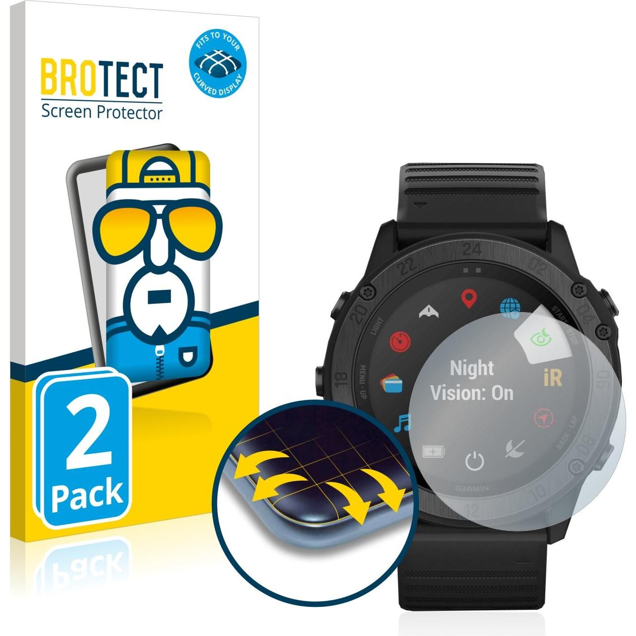 BROTECT Full-Cover Pellicola, Pellicola protettiva per smartwatch, Trasparente