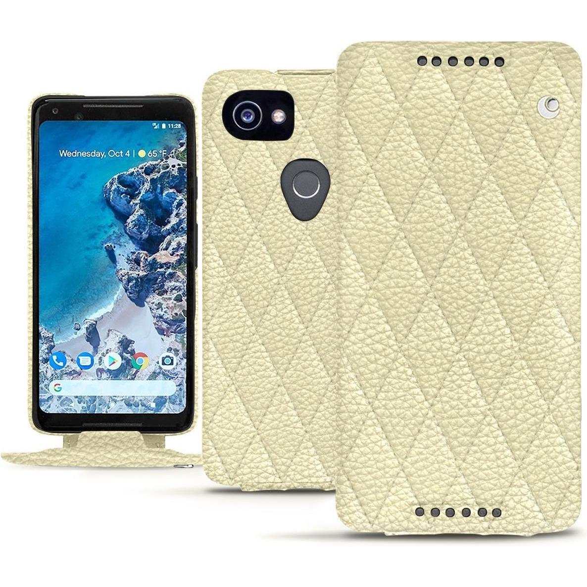 Noreve Lederschutzhülle vertikal (Google Pixel 2 XL), Smartphone Hülle, Beige