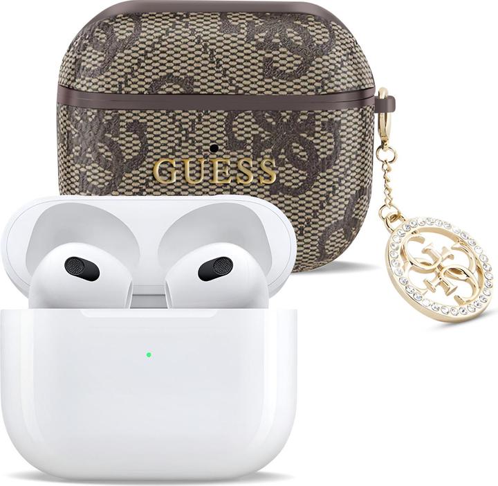Image du produit Guess Housse pour Airpods 3 4G Script avec breloque scintillante ornée de strass (Manchon pour casque d'écoute)