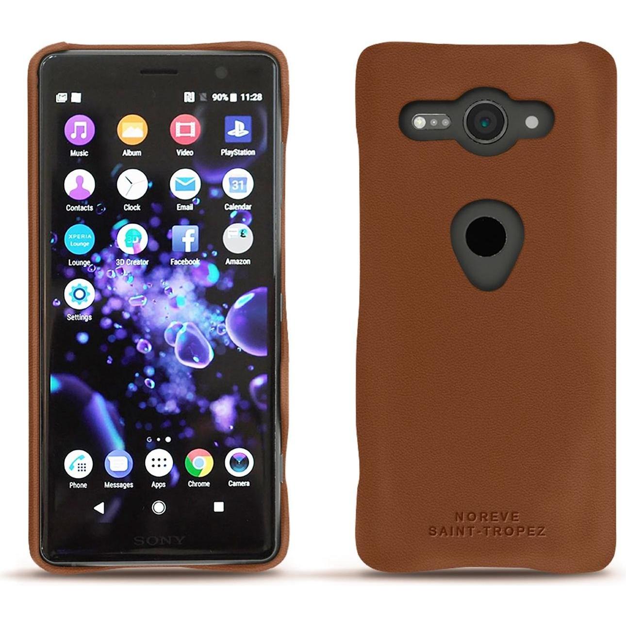 Noreve Lederschutzhülle (Sony Xperia XZ2 Compact), Smartphone Hülle, Braun